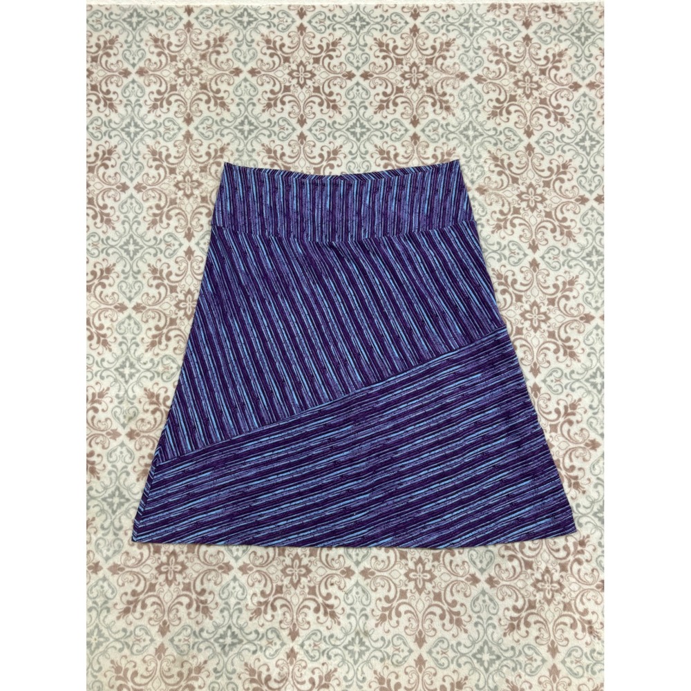 Maggies Organics Purple Striped A-Line Skirt XL Organic Cotton Fair Trade